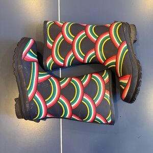 Size 35 Mini Boden/Wellies Rain Boots in Multi Rainbow